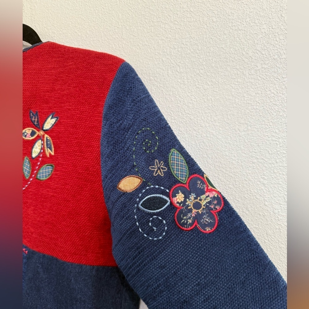 Vintage Jacket with Flowers Patches size PM - Picture 5 of 8